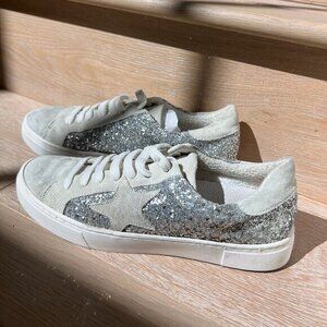 Steven by Steve Madden Silver Glitter Rubie Star Sneaker - Womens 7